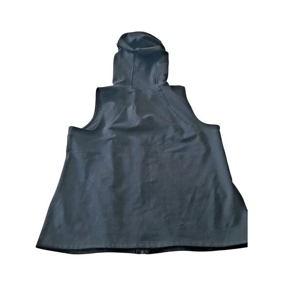 Ralph Lauren Track Athleisure Womens Vest Petite L Hoodie Black Sleeveless - Picture 2 of 9